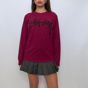 Plum Stüssy Graphic Long Sleeve